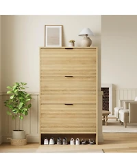 gaomon 3 Flip Freestanding Shoe Organizer Drawers Shoe Storage Cabinet Shoe Cabinet for Entryway