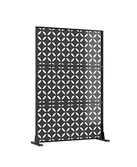 gaomon Freestanding Metal Privacy Screen Room Divider for Indoor Outdoor Patio Garden Balcony