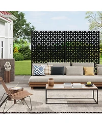 gaomon Freestanding Metal Privacy Screen Room Divider for Indoor Outdoor Patio Garden Balcony