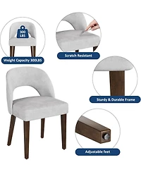 gaomon Modern Dining Chairs Set of 4, Plush Chenille Upholstered Dining Chair Kitchen Chairs, Farmhouse Dinner Chair for Kitchen Dining Room