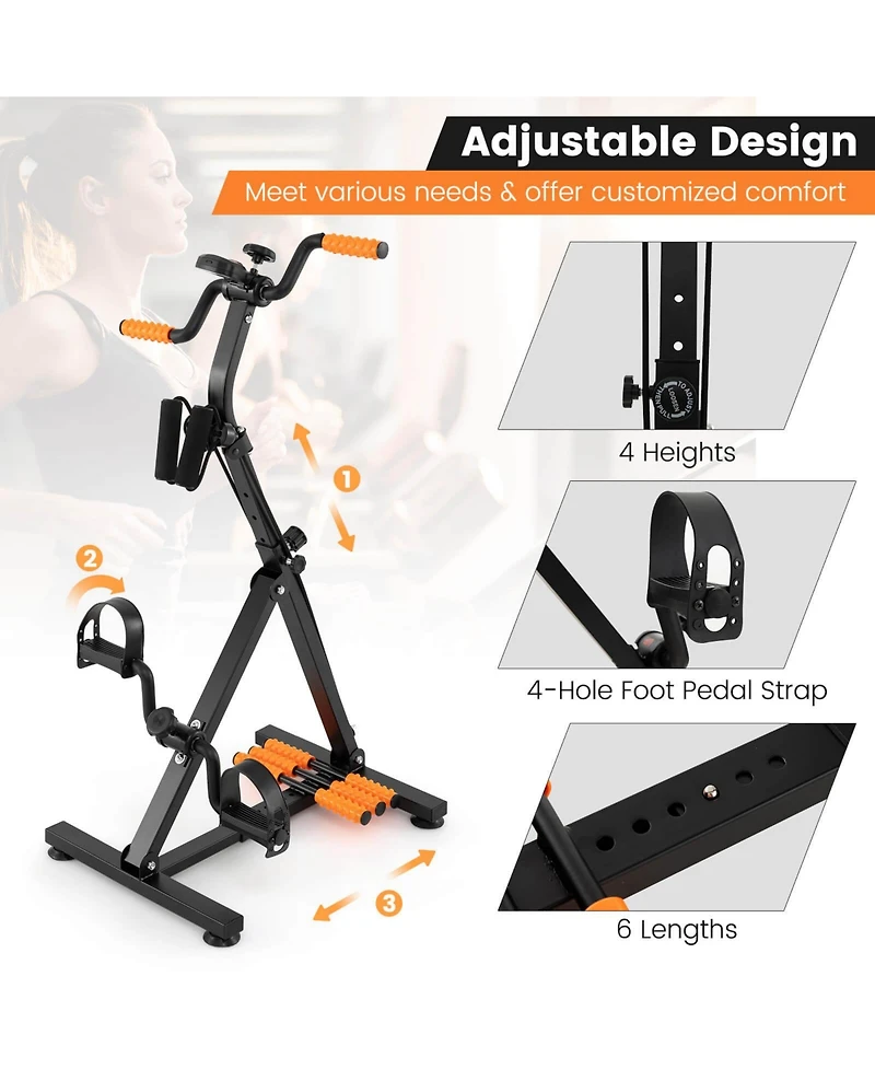 Costway Adjustable Lcd Pedal Exercise Bike with Massage Total Body Fitness Rehab Equipment