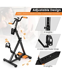 Costway Adjustable Lcd Pedal Exercise Bike with Massage Total Body Fitness Rehab Equipment