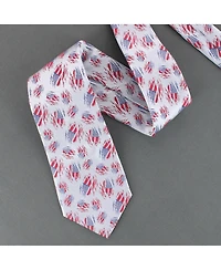 Trafalgar Men's Stars and Stripes Secret Silver Silk Novelty Necktie