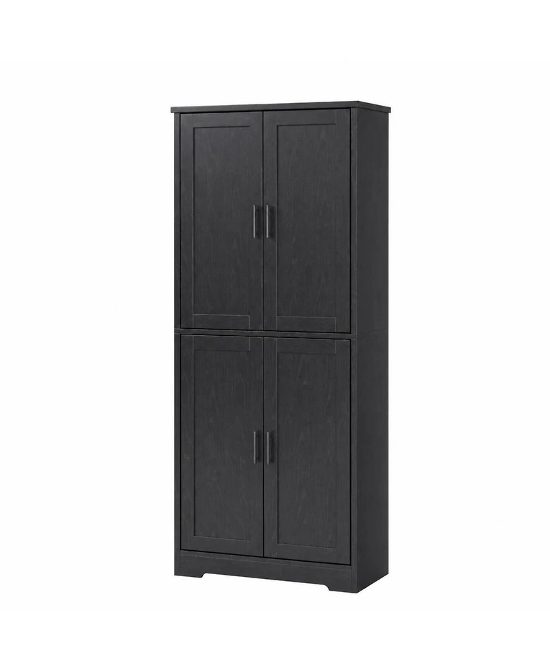 homfan 70" Tall Kitchen Pantry Cabinet with 4 Doors and 3 Adjustable Shelves – Freestanding Storage Cupboard for Bathroom, Dining or Living Room