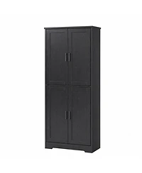 homfan 70" Tall Kitchen Pantry Cabinet with 4 Doors and 3 Adjustable Shelves – Freestanding Storage Cupboard for Bathroom, Dining or Living Room