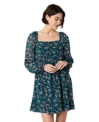 French Connection Women's Square Neck Fitted Bodice Flare Mini Dress