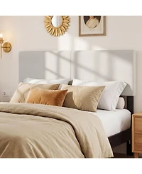 Slickblue Queen Upholstered Headboard with Vertical Quilted Linen Panel