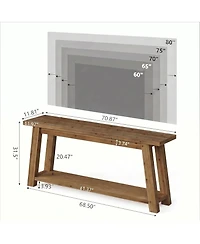 Tribesigns Wooden Tv Stand: For 65/70/75/80'' Tvs. Entertainment center with open storage shelves. Farmhouse TV console for living room,bedroom.