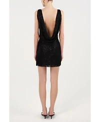 Nocturne Women's Sequin Open Back Mini Dress