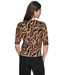 Dkny Women's Crewneck Button Placket Cardigan Sweater