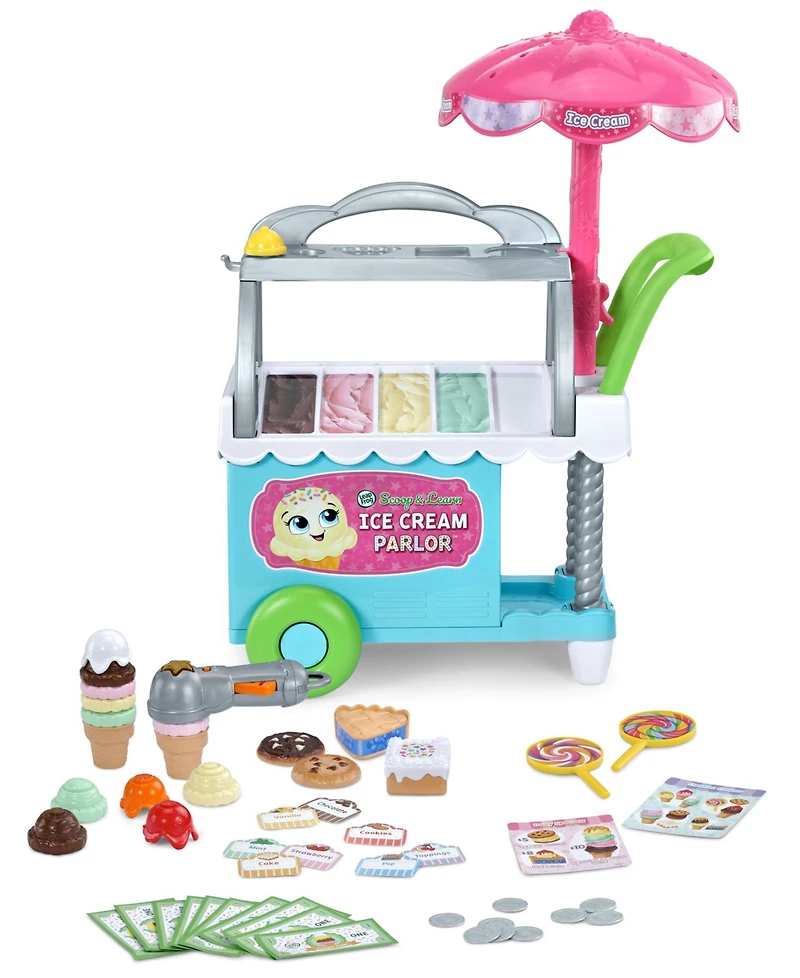 Leapfrog Scoop & Learn Ice Cream Cart 50+ Pieces Role-Play Learning Set, Ages 3+