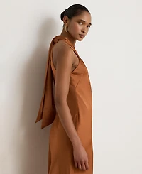 Lauren Ralph Women's Tie-Back Charmeuse Halter Cocktail Dress