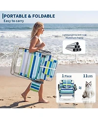 gaomon 1 Pack Outdoor 3-in-1 Beach Chair, Folding Tanning Lounger with Face Hole