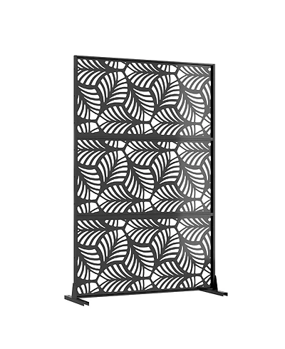gaomon 47 x 72 Inch Freestanding Metal Privacy Screen Petal Pattern Room Divider Indoor Outdoor for Patio Garden