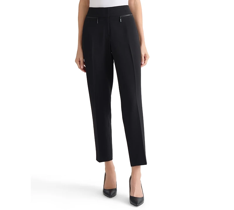 Kasper Women's Ava Straight-Leg Zip-Pocket Pants