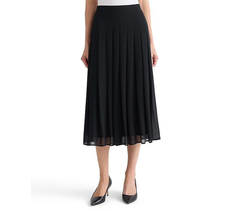 Kasper Women's Pull-On Pleat-Front Midi Skirt
