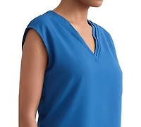 Kasper Women's Pleat-Neck Sleeveless Blouse
