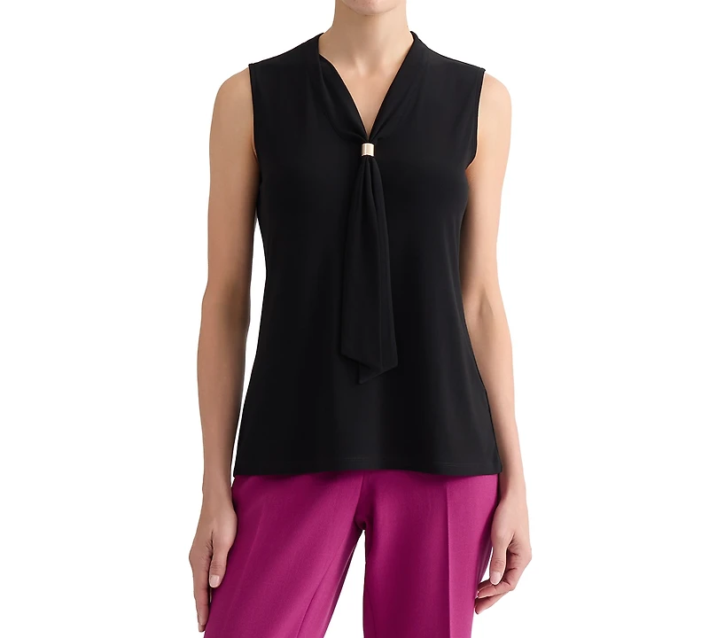 Kasper Women's Embellished-Tie-Neck Sleeveless Top