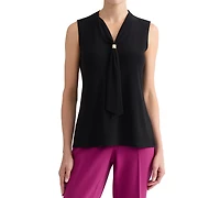 Kasper Women's Embellished-Tie-Neck Sleeveless Top