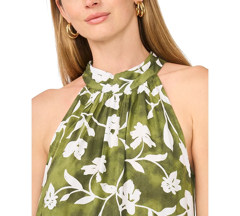 Msk Women's Floral Halter Challis Dress