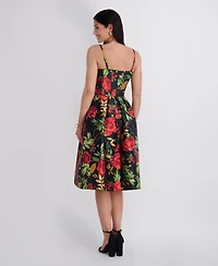 Siena Women's Printed Sweetheart Neck Dress