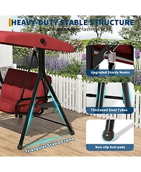 gaomon Adjustable 2-Seater Outdoor Swing Chair with Canopy - Padded Seat, Soft Cushion, Sturdy Iron Frame, Weather-Resistant for Patio