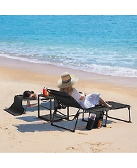 Aofar 5 Position Folding Tanning Chair Outdoor Chaise Lounge Pad