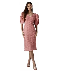 Coast Women's Floral Pleated Sleeve Pencil Dress