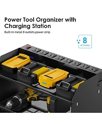 Xdovet Power Tool Organizer Wall Mount Charging Station Drill Holder Metal Rack Hooks Storage Cord