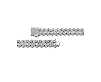Rachel Glauber Dazzling Men's White Gold Plated Chic Cz Pave Chain Bracelet