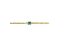 Rachel Glauber Unique 14K Gold Plated Brilliant Cz Link Chain Bracelet