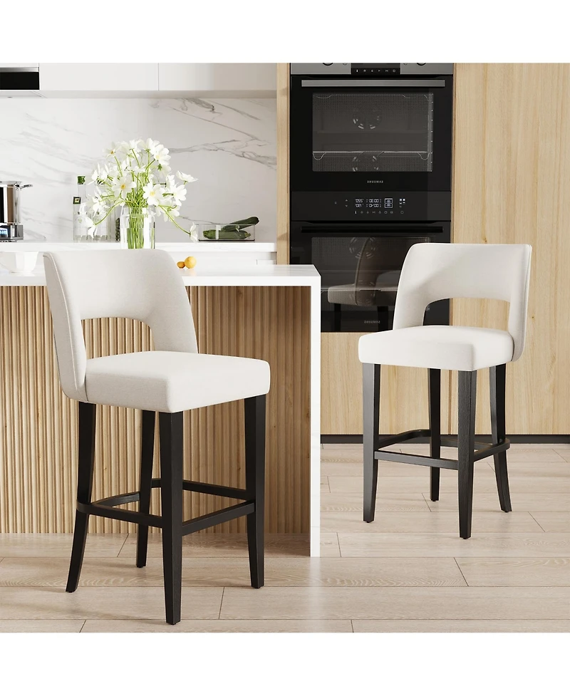 homfan 29.5-Inch Counter Height Bar Stool with Backrest and Padded Seat for Kitchen Island Dining