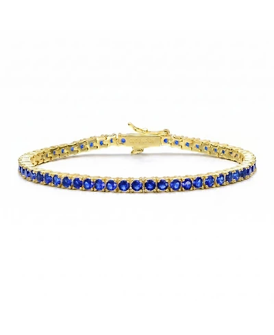 Rachel Glauber Classic Colored 3mm Cubic Zirconia Tennis Bracelet