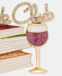 Anne Klein Pave & Glitter Book Club Pin
