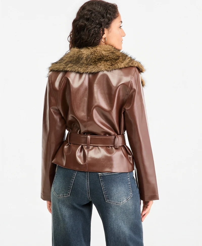 Madden Girl Juniors' Faux Leather Jacket