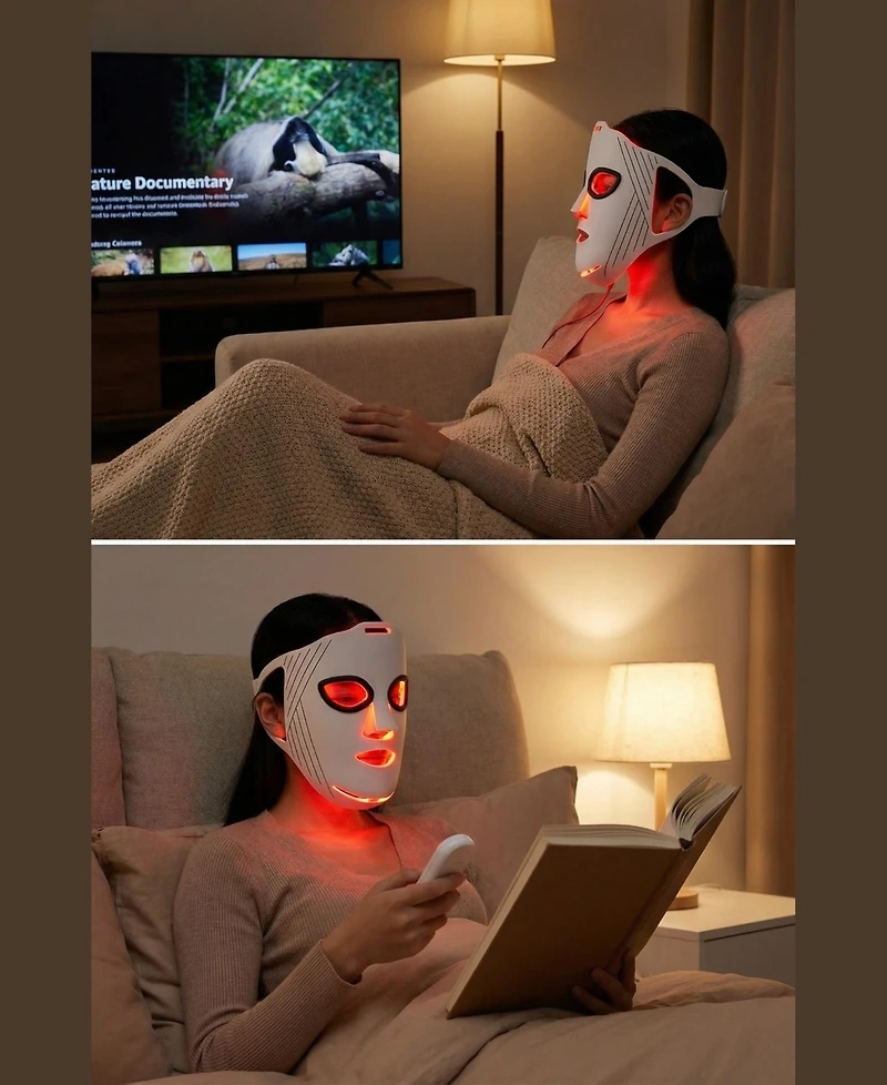 Lovery 5D Liquid Silicone Led Light Therapy Face Mask - Red, Blue and Near-Infrared Light - Skin Rejuvenation and Acne Care