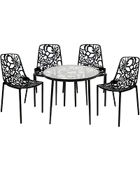 LeisureMod Devon 5-Piece Outdoor Dining Set