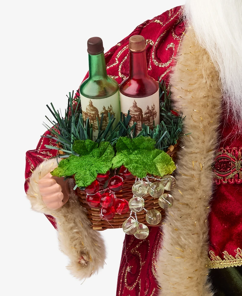 Holiday Lane Heritage Wine-Toting Standing Santa, Macy's Exclusive