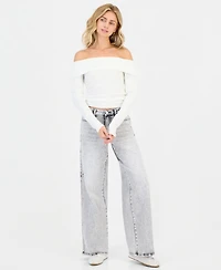 Madden Girl Women's Ultra 90s High-Rise Wide-Leg Jeans