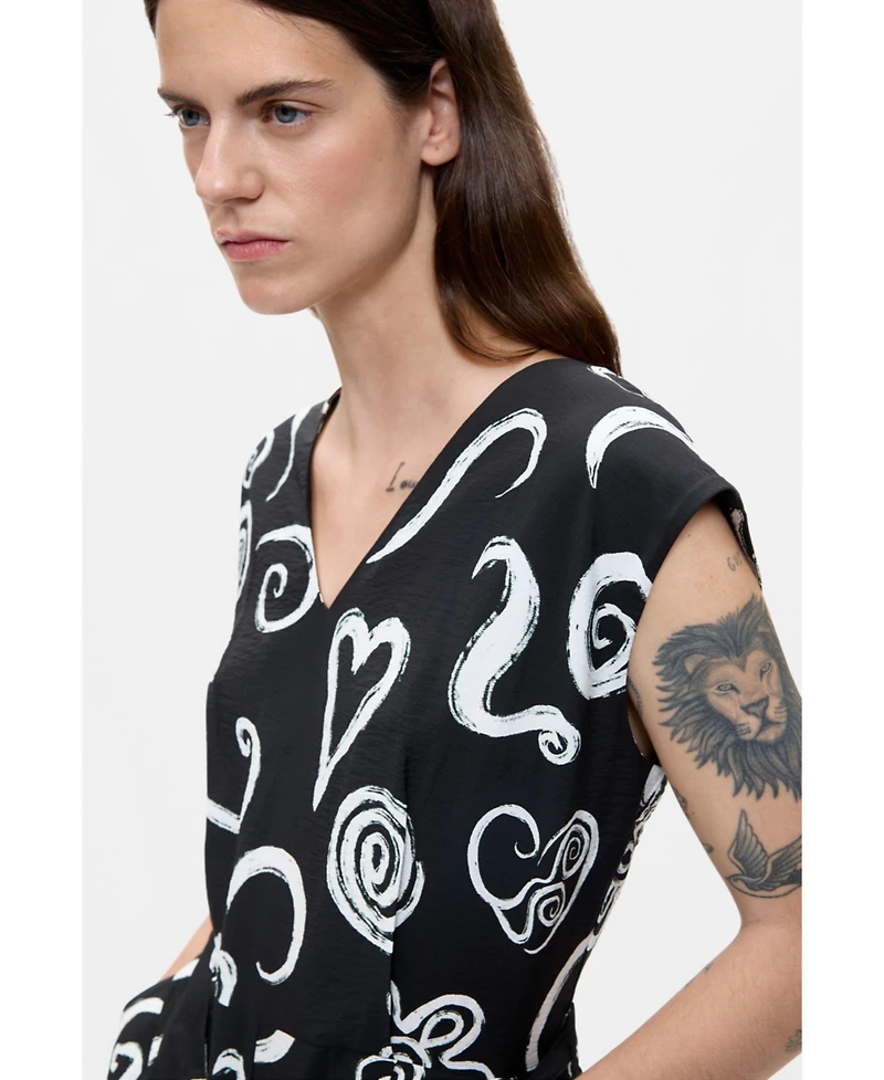 Desigual Women's Printed Letter Jumpsuit