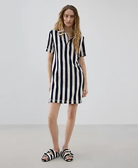 Mango Women's Striped Terry Cotton Nightgown