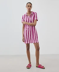 Mango Women's Striped Terry Cotton Nightgown