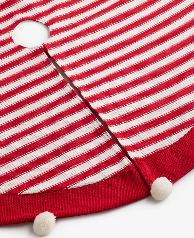 Holiday Lane Heritage Red and White with Pompom Tree Skirt, Macy's Exclusive