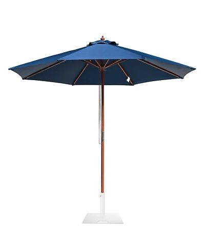 Yescom 9FT Solid Wood Patio Umbrella with Base Included Stand for Outdoor Event Rental Resort Wedding Party Restaurant Navy Blue