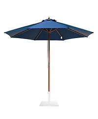 Yescom 9FT Solid Wood Patio Umbrella with Base Included Stand for Outdoor Event Rental Resort Wedding Party Restaurant Navy Blue
