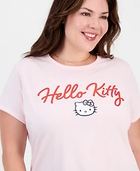 Love Tribe Plus Hello Kitty Tee With App Graphic Crewneck T-Shirt