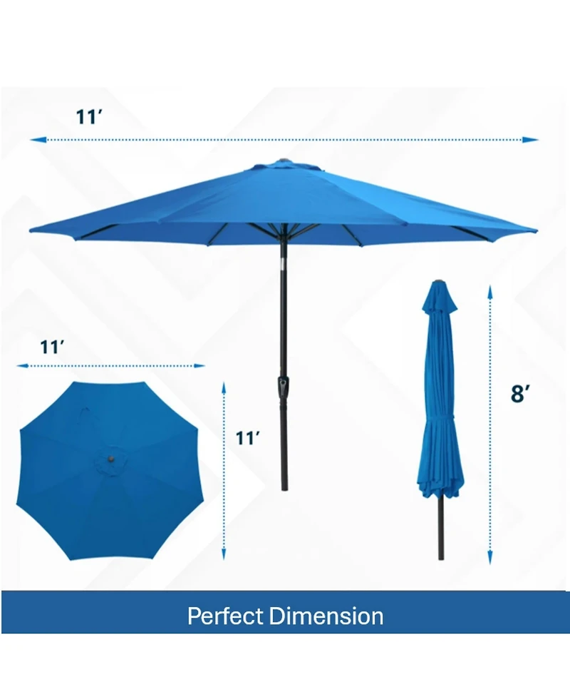 Mondawe 11 Ft Market Patio Umbrella with Crank & Tilt (No Base)