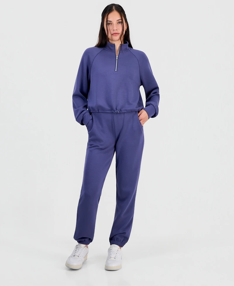 Tinseltown Juniors' Half-Zip Scuba Sweatshirt