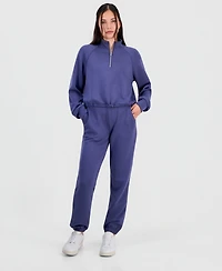 Tinseltown Juniors' Half-Zip Scuba Sweatshirt