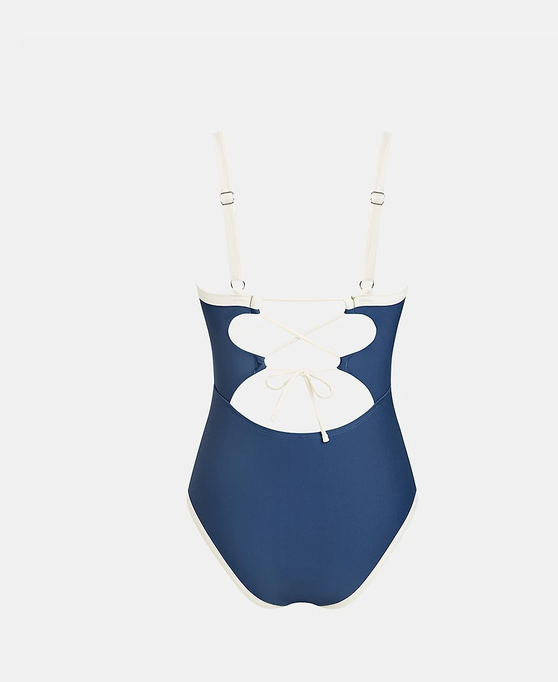 Cupshe Women's Plunge One Piece Swimsuit Lace-up Back